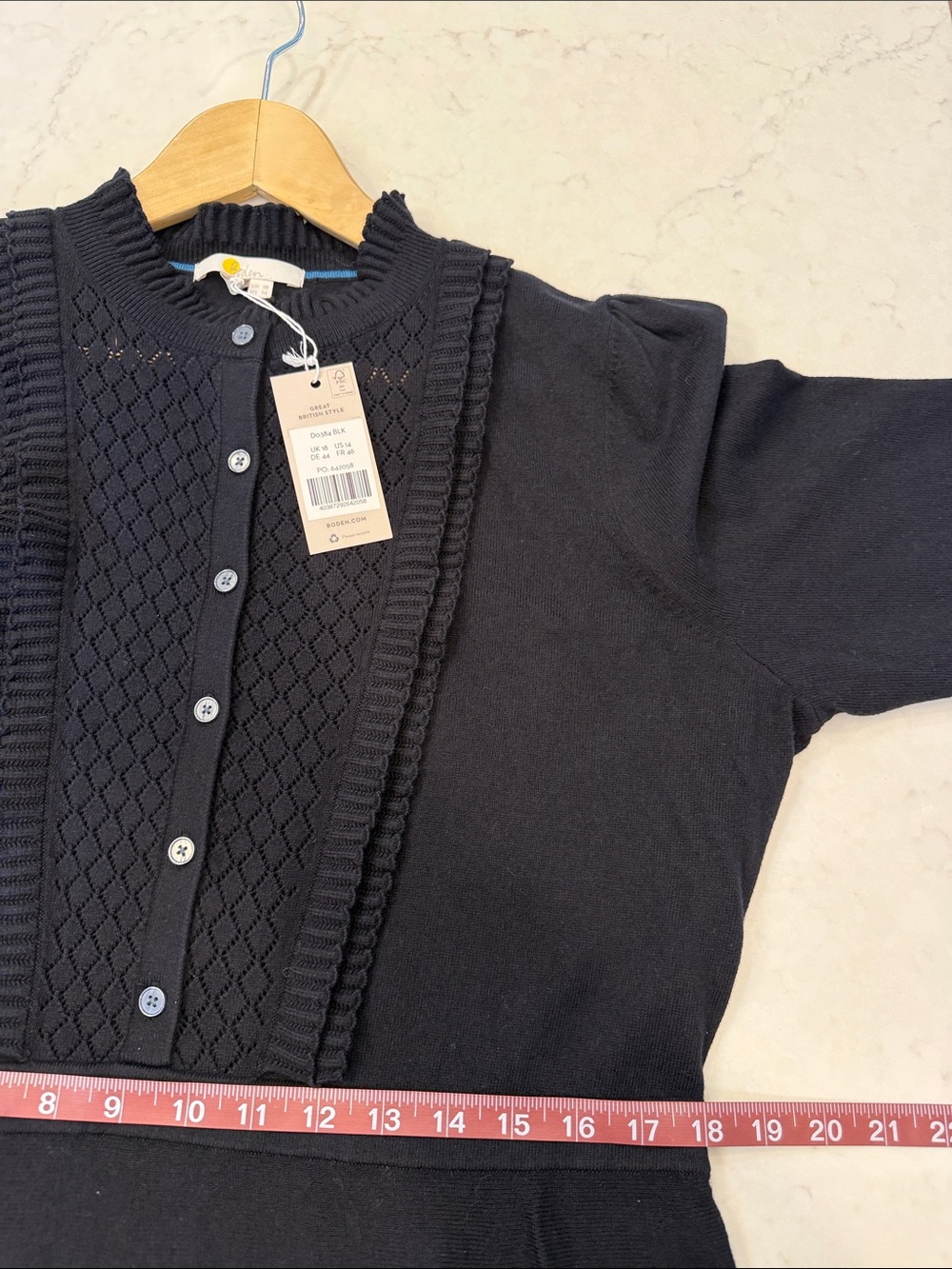 BODEN NEW Winifred Frilled Knitted Dress‎ Size 14 - Picture 8 of 11